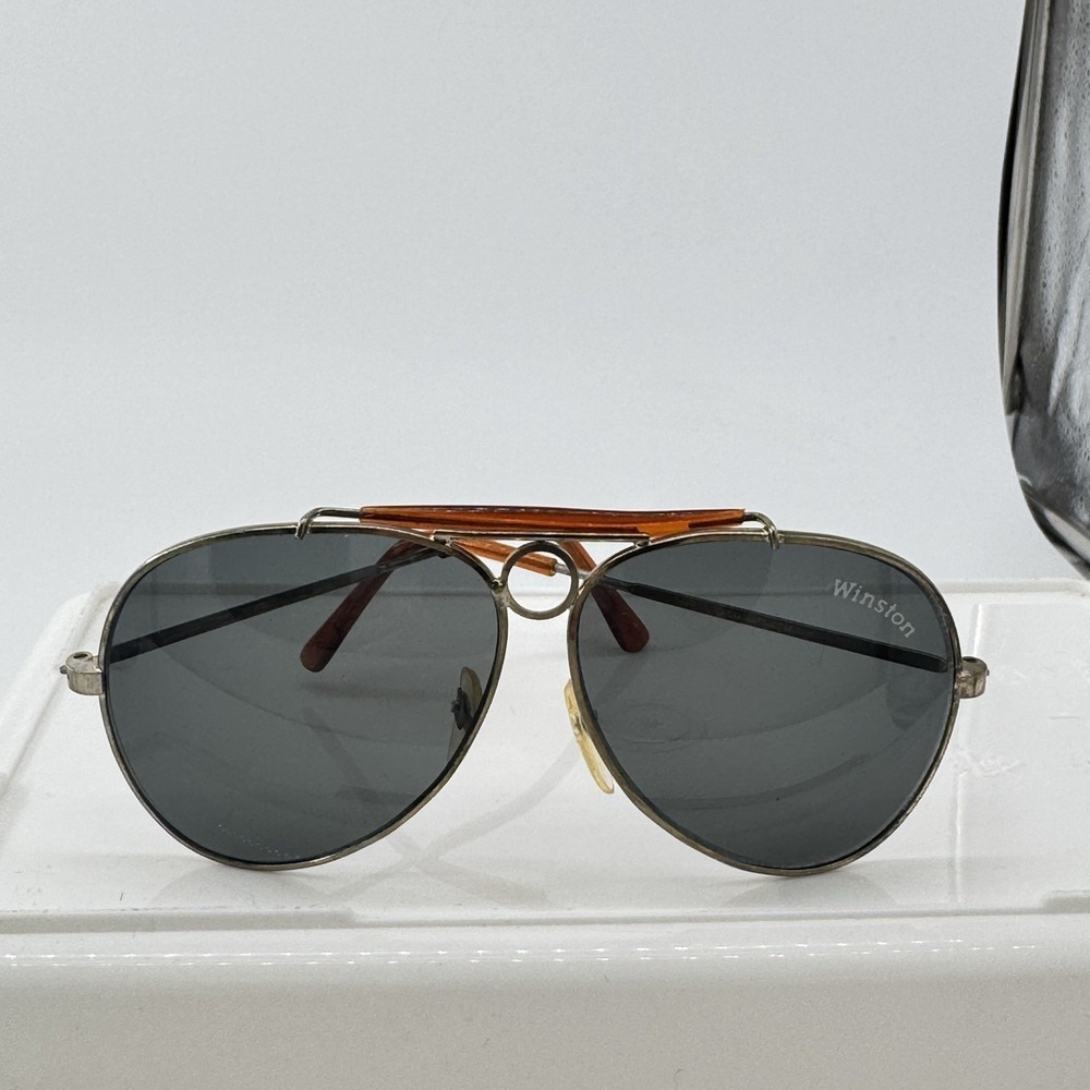 Vintage Winston Cigarettes Aviator Sunglasses Promo Orange Brow Bar Retro